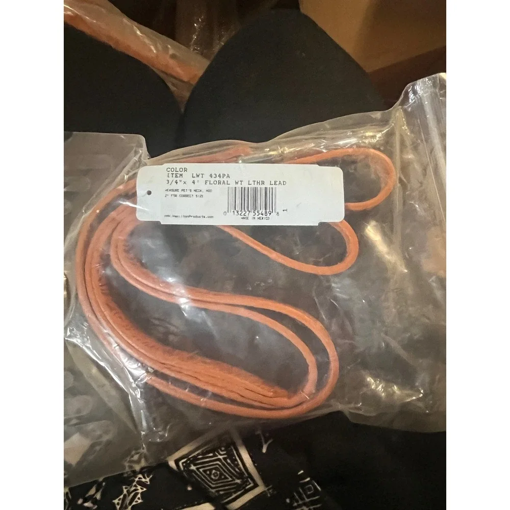 Hamilton Products 4ft Floral Embossed Leather Dog Leash 3/4